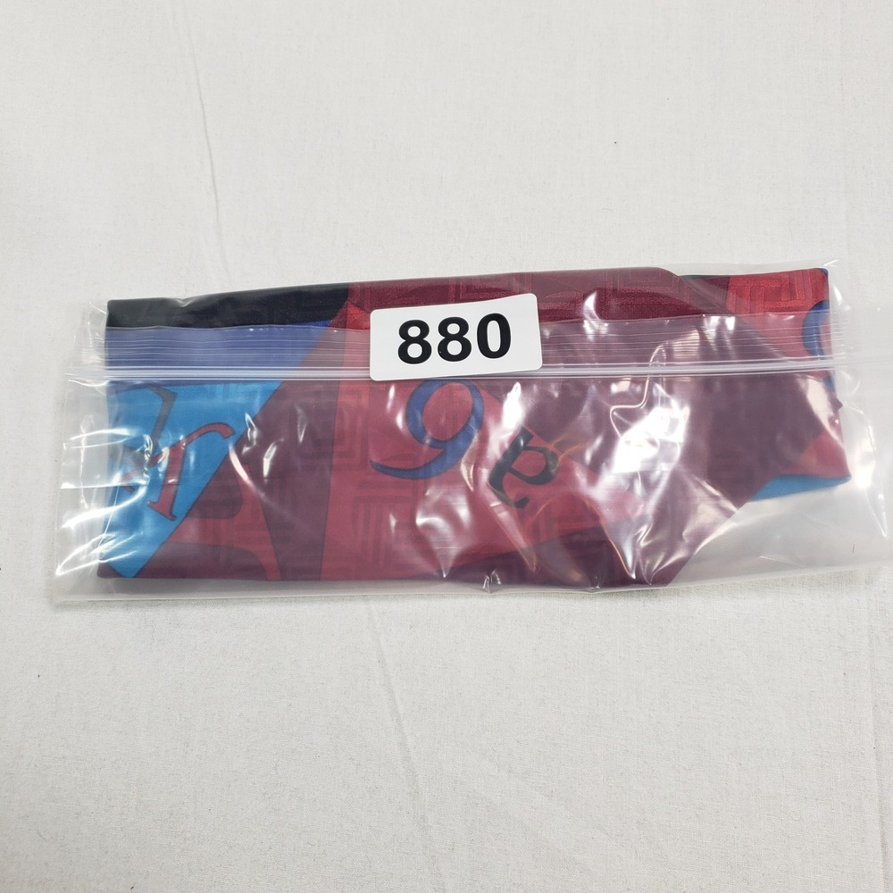 Bugatti Mens Geometric Abstract Italian Silk Tie OS Red Blue Multi - Picture 5 of 5